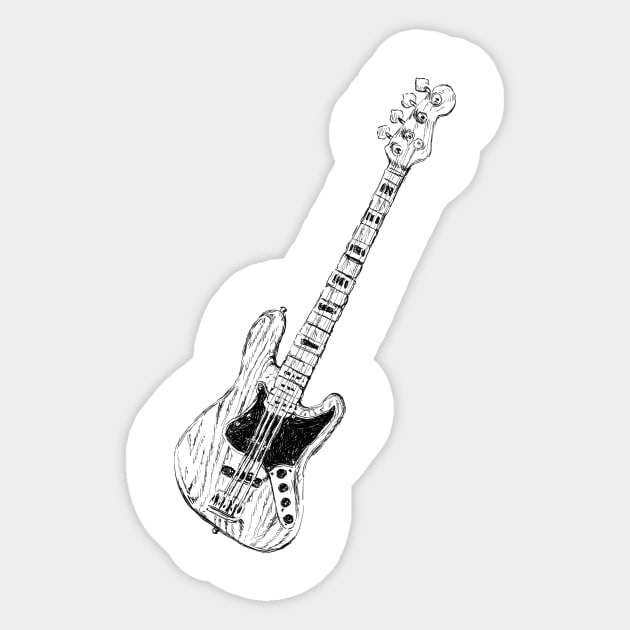 Bass Guitar Sticker by rachelsfinelines